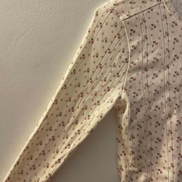 Floral Cou cou Intimates Cream Crop Top - Picture 3 of 12